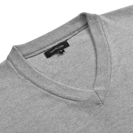 vidaXL 5 Stk. Herren Pullover Sweaters V-Ausschnitt Grau XL