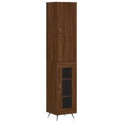 vidaXL Highboard Braun Eichen-Optik 34,5x34x180 cm Holzwerkstoff