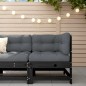 vidaXL Garten-Ecksofa Schwarz Massivholz Kiefer vidaXL Garten-Ecksofa Schwarz Massivholz Kiefer