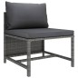 5-tlg. Garten-Lounge-Set mit Kissen Poly Rattan Grau 5-tlg. Garten-Lounge-Set mit Kissen Poly Rattan Grau