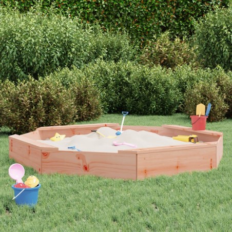 vidaXL Sandkasten mit Sitzen Achteck Massivholz Douglasie