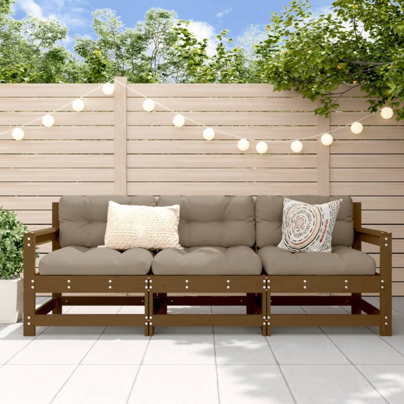 vidaXL 3-tlg. Garten-Lounge-Set Honigbraun Massivholz Kiefer vidaXL 3-tlg. Garten-Lounge-Set Honigbraun Massivholz Kiefer