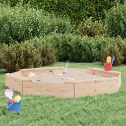 vidaXL Sandkasten mit Sitzen Achteck Massivholz Kiefer
