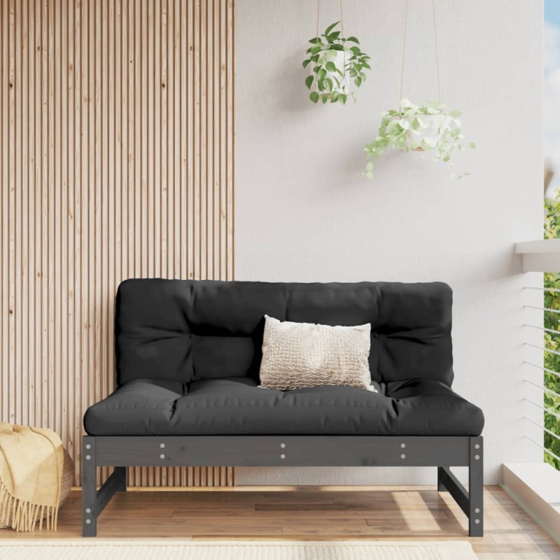 vidaXL Garten-Mittelsofa Grau 120x80 cm Massivholz Kiefer vidaXL Garten-Mittelsofa Grau 120x80 cm Massivholz Kiefer