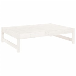 vidaXL Gartenhocker Weiß 120x80 cm Massivholz Kiefer