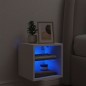 vidaXL TV-Wandschrank mit LED-Leuchten Weiß 30x28,5x30 cm vidaXL TV-Wandschrank mit LED-Leuchten Weiß 30x28,5x30 cm