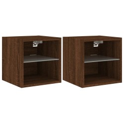 vidaXL TV-Wandschränke mit LED-Leuchten 2 Stk. Braun Eichen-Optik