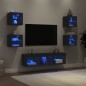 vidaXL 7-tlg. Wohnwand mit LED-Beleuchtung Schwarz Holzwerkstoff vidaXL 7-tlg. Wohnwand mit LED-Beleuchtung Schwarz Holzwerkstoff