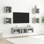 vidaXL 7-tlg. Wohnwand mit LED-Beleuchtung Betongrau Holzwerkstoff vidaXL 7-tlg. Wohnwand mit LED-Beleuchtung Betongrau Holzwerkstoff