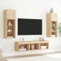 vidaXL 5-tlg. Wohnwand mit LED-Beleuchtung Sonoma-Eiche Holzwerkstoff vidaXL 5-tlg. Wohnwand mit LED-Beleuchtung Sonoma-Eiche Holzwerkstoff