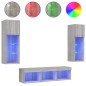 vidaXL 5-tlg. Wohnwand mit LED-Beleuchtung Grau Sonoma Holzwerkstoff vidaXL 5-tlg. Wohnwand mit LED-Beleuchtung Grau Sonoma Holzwerkstoff