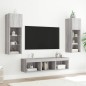 vidaXL 5-tlg. Wohnwand mit LED-Beleuchtung Grau Sonoma Holzwerkstoff vidaXL 5-tlg. Wohnwand mit LED-Beleuchtung Grau Sonoma Holzwerkstoff