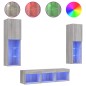 vidaXL 5-tlg. Wohnwand mit LED-Beleuchtung Grau Sonoma Holzwerkstoff vidaXL 5-tlg. Wohnwand mit LED-Beleuchtung Grau Sonoma Holzwerkstoff