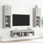 vidaXL 5-tlg. Wohnwand mit LED-Beleuchtung Grau Sonoma Holzwerkstoff vidaXL 5-tlg. Wohnwand mit LED-Beleuchtung Grau Sonoma Holzwerkstoff