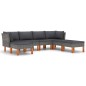 vidaXL 7-tlg. Garten-Lounge-Set mit Kissen Poly Rattan Grau vidaXL 7-tlg. Garten-Lounge-Set mit Kissen Poly Rattan Grau