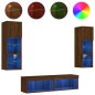 vidaXL 6-tlg. Wohnwand mit LED-Beleuchtung Braun Eichen-Optik vidaXL 6-tlg. Wohnwand mit LED-Beleuchtung Braun Eichen-Optik