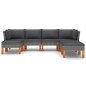 vidaXL 7-tlg. Garten-Lounge-Set mit Kissen Poly Rattan Grau vidaXL 7-tlg. Garten-Lounge-Set mit Kissen Poly Rattan Grau