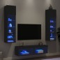 vidaXL 6-tlg. Wohnwand mit LED-Beleuchtung Schwarz Holzwerkstoff vidaXL 6-tlg. Wohnwand mit LED-Beleuchtung Schwarz Holzwerkstoff