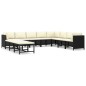 11-tlg. Garten-Lounge-Set mit Kissen Poly Rattan Schwarz 11-tlg. Garten-Lounge-Set mit Kissen Poly Rattan Schwarz