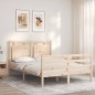 vidaXL Massivholzbett mit Kopfteil 140x190 cm vidaXL Massivholzbett mit Kopfteil 140x190 cm