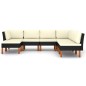 7-tlg. Garten-Lounge-Set mit Kissen Poly Rattan Schwarz 7-tlg. Garten-Lounge-Set mit Kissen Poly Rattan Schwarz