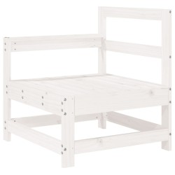 vidaXL Garten-Ecksofa Weiß Massivholz Kiefer