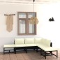 6-tlg. Garten-Lounge-Set mit Kissen Poly Rattan Schwarz 6-tlg. Garten-Lounge-Set mit Kissen Poly Rattan Schwarz