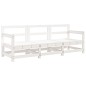 vidaXL 3-tlg. Garten-Lounge-Set Weiß Massivholz Kiefer vidaXL 3-tlg. Garten-Lounge-Set Weiß Massivholz Kiefer