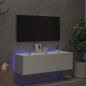vidaXL TV-Wandschrank mit LED-Leuchten Weiß 100x35x31 cm vidaXL TV-Wandschrank mit LED-Leuchten Weiß 100x35x31 cm