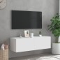 vidaXL TV-Wandschrank mit LED-Leuchten Weiß 100x35x31 cm vidaXL TV-Wandschrank mit LED-Leuchten Weiß 100x35x31 cm