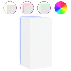 vidaXL TV-Wandschrank mit LED-Leuchten Weiß 40,5x35x80 cm