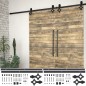Schiebetür-Beschlagsätze 2 Stk. 200 cm Stahl Schwarz Schiebetür-Beschlagsätze 2 Stk. 200 cm Stahl Schwarz
