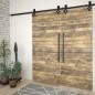 Schiebetür-Beschlagsätze 2 Stk. 200 cm Stahl Schwarz Schiebetür-Beschlagsätze 2 Stk. 200 cm Stahl Schwarz