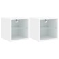 vidaXL TV-Wandschränke mit LED-Leuchten 2 Stk. Weiß 30x28,5x30 cm vidaXL TV-Wandschränke mit LED-Leuchten 2 Stk. Weiß 30x28,5x30 cm