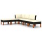 6-tlg. Garten-Lounge-Set mit Kissen Poly Rattan Schwarz 6-tlg. Garten-Lounge-Set mit Kissen Poly Rattan Schwarz
