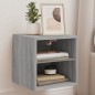 vidaXL TV-Wandschrank mit LED-Leuchten Grau Sonoma 30x28,5x30 cm vidaXL TV-Wandschrank mit LED-Leuchten Grau Sonoma 30x28,5x30 cm