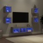 vidaXL 7-tlg. Wohnwand mit LED-Beleuchtung Grau Sonoma Holzwerkstoff vidaXL 7-tlg. Wohnwand mit LED-Beleuchtung Grau Sonoma Holzwerkstoff