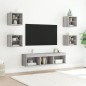 vidaXL 7-tlg. Wohnwand mit LED-Beleuchtung Grau Sonoma Holzwerkstoff vidaXL 7-tlg. Wohnwand mit LED-Beleuchtung Grau Sonoma Holzwerkstoff