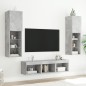 vidaXL 5-tlg. Wohnwand mit LED-Beleuchtung Betongrau Holzwerkstoff vidaXL 5-tlg. Wohnwand mit LED-Beleuchtung Betongrau Holzwerkstoff
