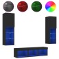 vidaXL 5-tlg. Wohnwand mit LED-Beleuchtung Schwarz Holzwerkstoff vidaXL 5-tlg. Wohnwand mit LED-Beleuchtung Schwarz Holzwerkstoff