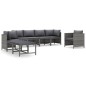 vidaXL 8-tlg. Garten-Lounge-Set mit Kissen Poly Rattan Grau vidaXL 8-tlg. Garten-Lounge-Set mit Kissen Poly Rattan Grau