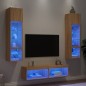 vidaXL 6-tlg. Wohnwand mit LED-Beleuchtung Sonoma-Eiche Holzwerkstoff vidaXL 6-tlg. Wohnwand mit LED-Beleuchtung Sonoma-Eiche Holzwerkstoff
