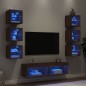 vidaXL 8-tlg. Wohnwand mit LED-Beleuchtung Braun Eichen-Optik vidaXL 8-tlg. Wohnwand mit LED-Beleuchtung Braun Eichen-Optik