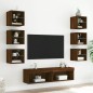 vidaXL 8-tlg. Wohnwand mit LED-Beleuchtung Braun Eichen-Optik vidaXL 8-tlg. Wohnwand mit LED-Beleuchtung Braun Eichen-Optik