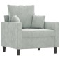 vidaXL Sessel mit Hocker Hellgrau 60 cm Samt vidaXL Sessel mit Hocker Hellgrau 60 cm Samt