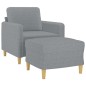 vidaXL Sessel mit Hocker Hellgrau 60 cm Stoff vidaXL Sessel mit Hocker Hellgrau 60 cm Stoff