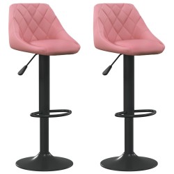 vidaXL Barhocker 2 Stk. Rosa Samt