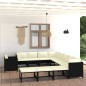 12-tlg. Garten-Lounge-Set mit Kissen Poly Rattan Schwarz 12-tlg. Garten-Lounge-Set mit Kissen Poly Rattan Schwarz