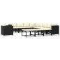 12-tlg. Garten-Lounge-Set mit Kissen Poly Rattan Schwarz 12-tlg. Garten-Lounge-Set mit Kissen Poly Rattan Schwarz