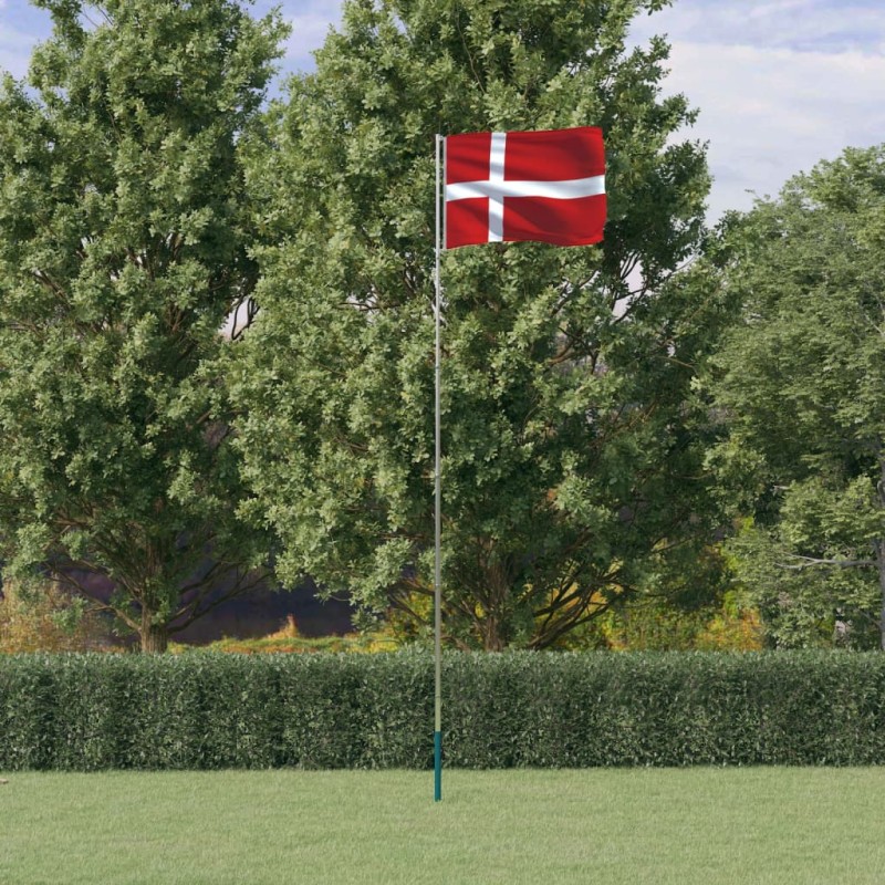 vidaXL Flagge Dänemarks mit Mast 5,55 m Aluminium vidaXL Flagge Dänemarks mit Mast 5,55 m Aluminium